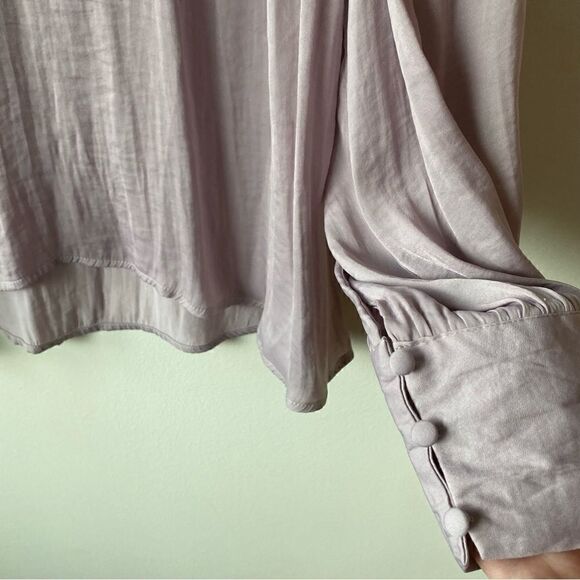 Ava & viv light purple lavender flowy silky long sleeve blouse 2x plus size - Picture 7 of 7